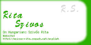 rita szivos business card